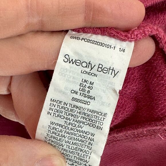 Sweaty Betty after class cropped sweatshirt Pink Size 8 (M) - Picture 7 of 9